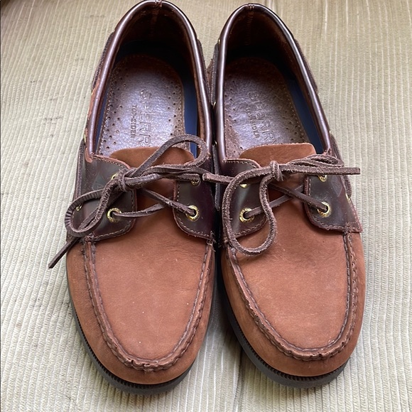 Sherry Top-sider 9.5 leather and suede Boat Shoes UGC loads of wear left! - Picture 1 of 12